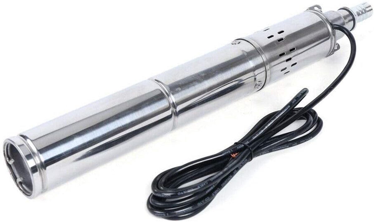 Dompelpomp op zonne-energie, roestvrij stalen dompelpomp, DC 24 V 370 W, onderwaterpomp, tot 65 m 1,8 m³/h dieptebronpomp, dompelpomp op zonne-energie voor boerderij, campingwagen, watervoorziening
