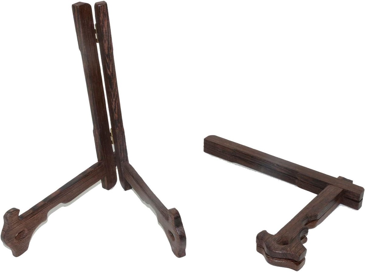 2 STKS Plaat Stand Opvouwbare Plaat Houder Jichimu Hout Ezels Stands Meervoudig Doel Display Stands (7 Inch)