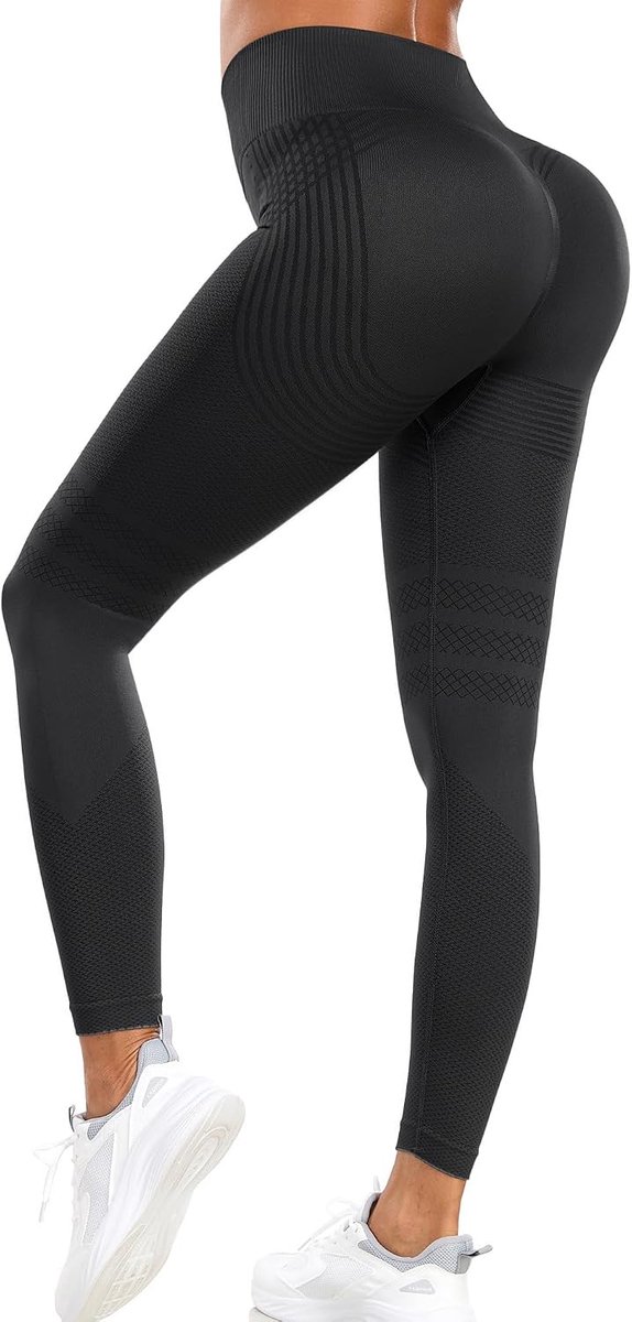 3D Billenliftende Sportlegging voor Dames (VK) - Hoge Taille Buikcontrole Yogabroek Workout Scrunch Ruched Buizen Sportlegging