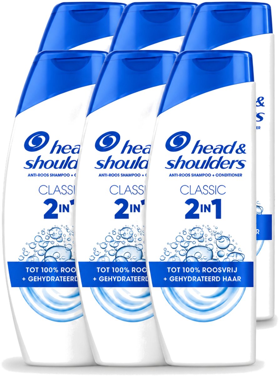 6 x Head & Shoulders – 2-in-1 – Classic – 625 ml - Voordeelverpakking - 6 stuks