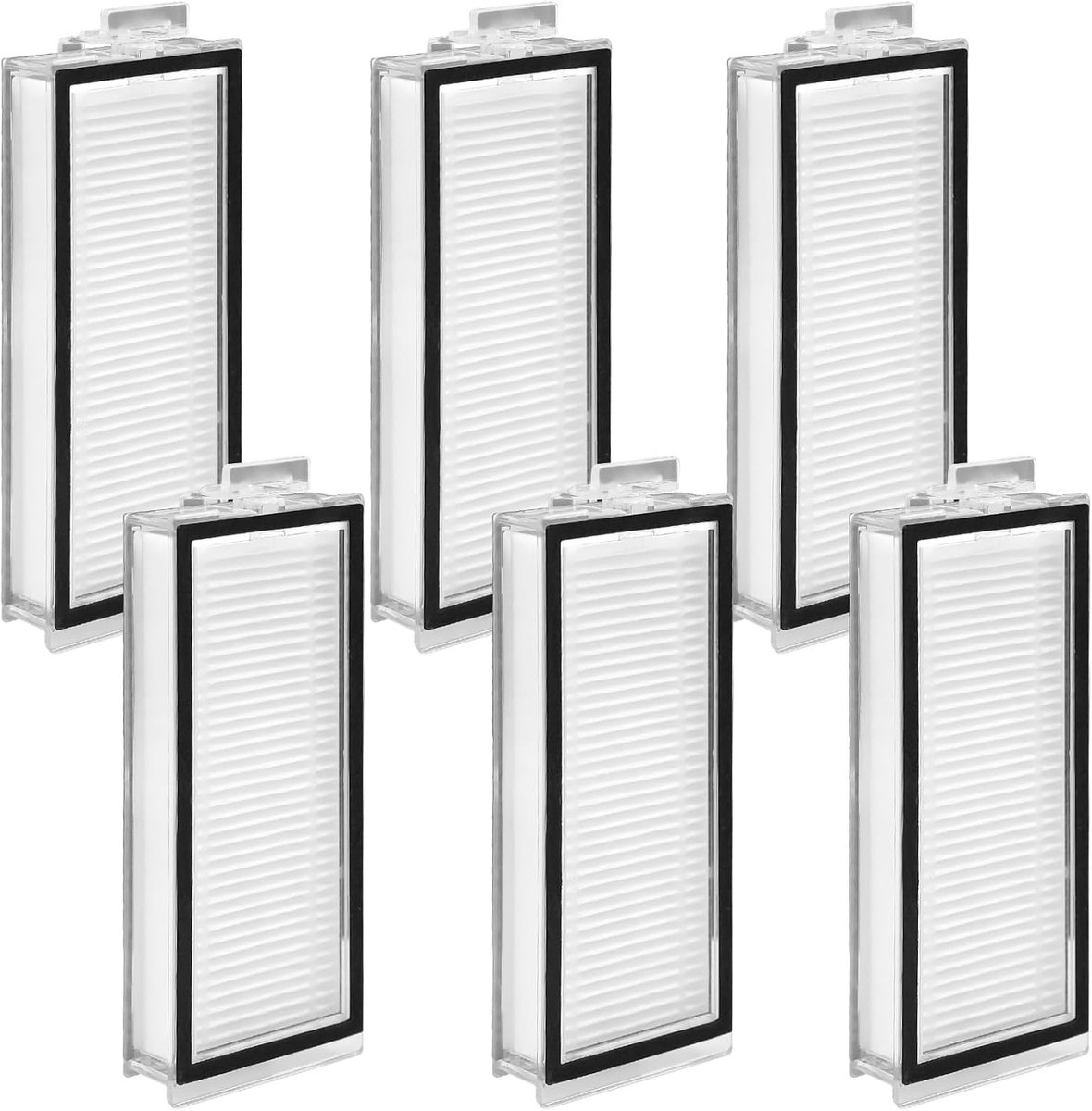 6 stuks HEPA-filter voor Roborock Q5 Max+/Q7 Max/ Q7 Max+/ Q7/ Q7+/ Q8 Max/ Q8 Max+/Q5 Pro/ Q5 Pro+/ T8 robotstofzuiger vervangingsdeel, filter wasbaar en herbruikbaar, krachtig