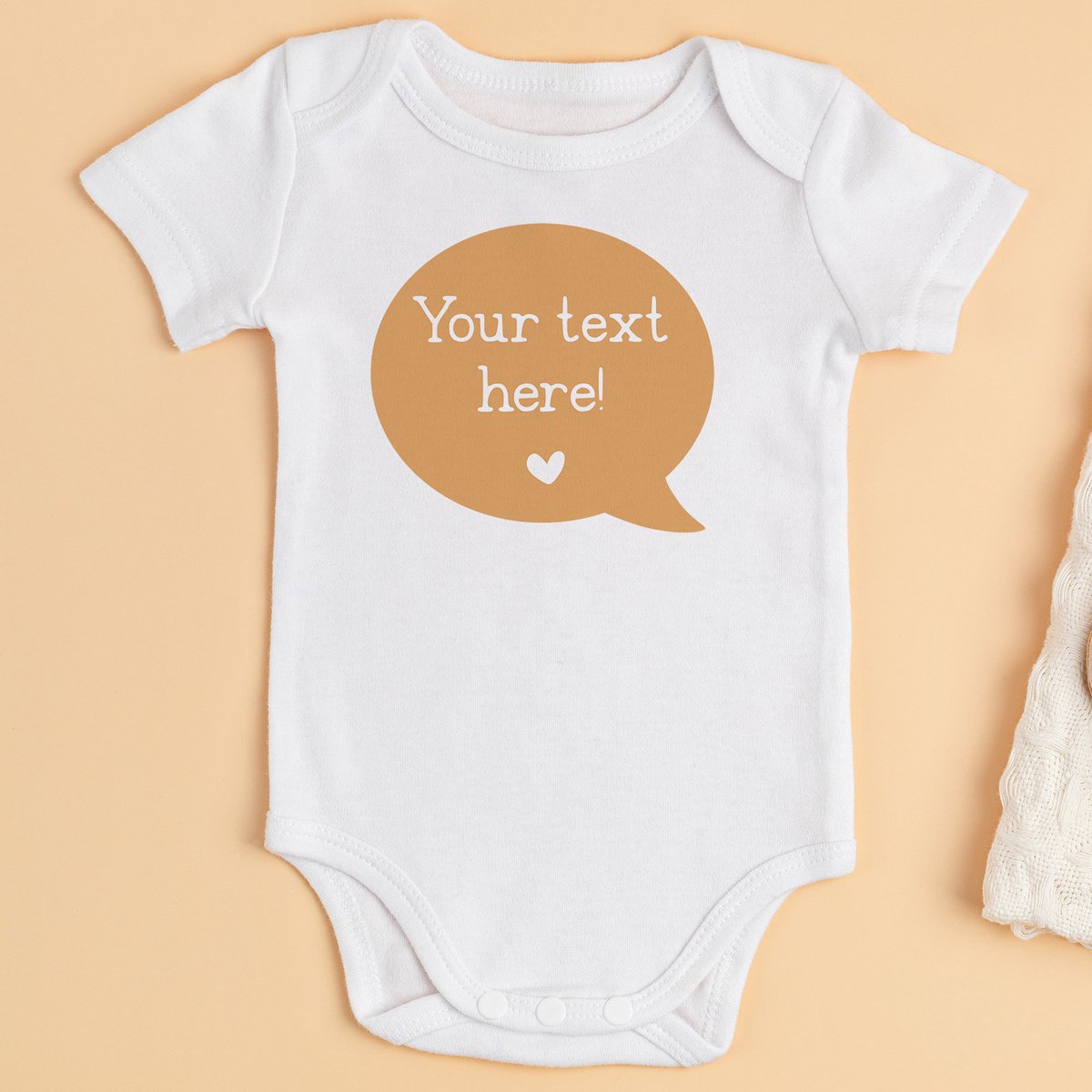 SoloFiesta Babyromper met eigen tekst - Wit - 3 tot 6 maanden