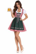 Vermanto Tiroler Jurk - Dames - Oktoberfest - Tiroler - Dirndl - Rood - Groen - 2XL