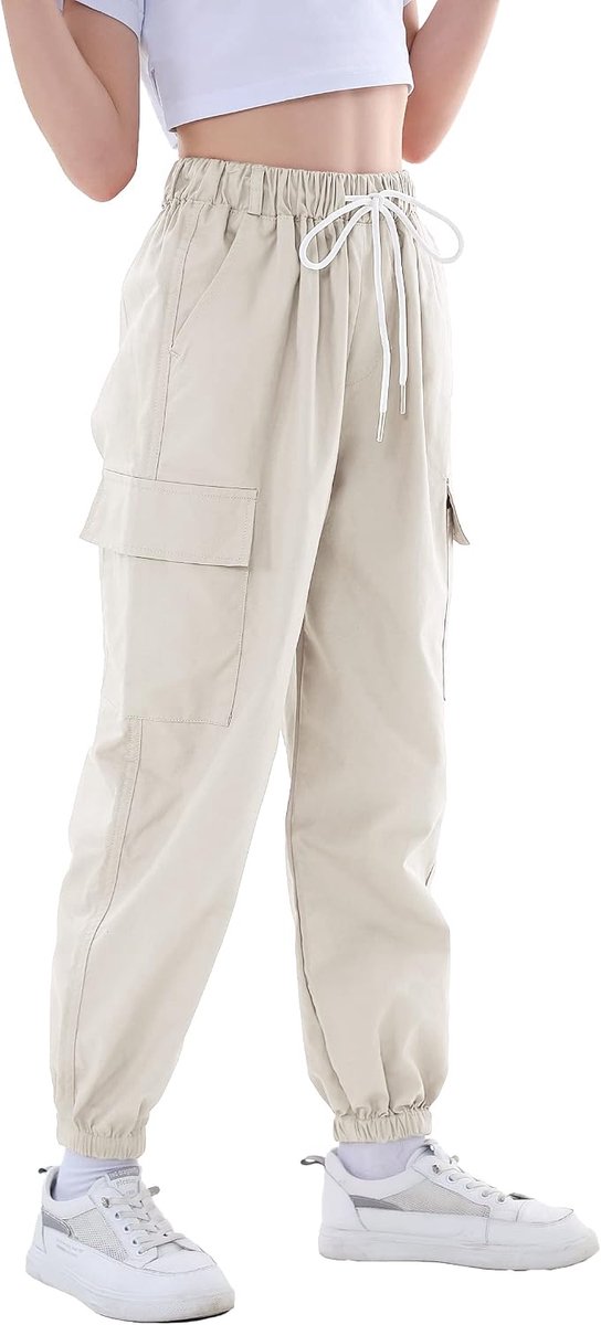 Hiphopbroek voor meisjes, cargobroek met stretch voor jongens, joggers, streetwear en dans