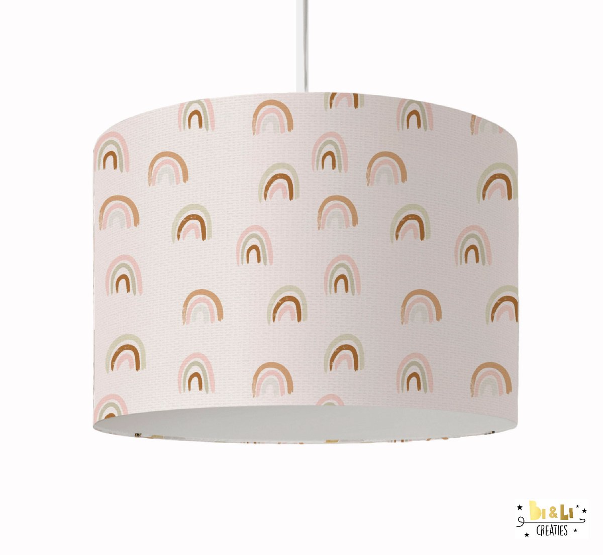 Hanglamp regenbogen - lampen - 30x30x24 cm - kinder & babykamer - kunststof - wit - excl. lichtbron