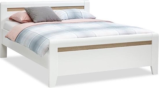 bol.com | Comfort Collectie bed Capri 47 cm hoogte - 160 x 220 cm - Alpine  wit/wild eiken