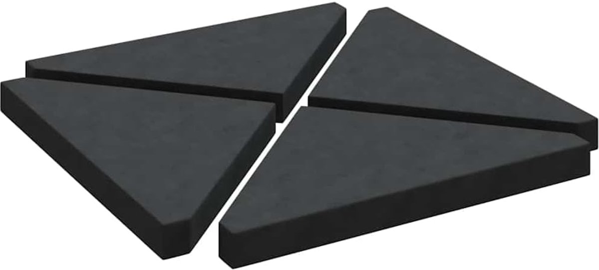 Parasol-gewichtsplaten 4 stuks grijs graniet driehoekig 14 kg