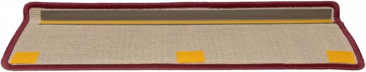 Trapmatten, 15 stuks, stof, traptreden, voor kinderen, senioren, huisdieren, antislip, snel aan te brengen, tapijt, hoektapijt, antislip, zelfklevend, 65 x 25 cm, rood mat
