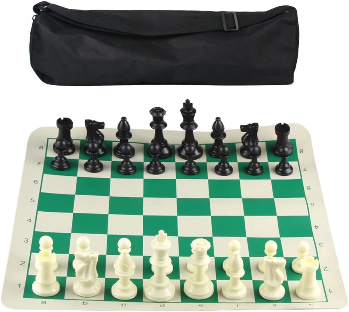 Roll-up schaakset met handtas en 32 stuks schaakstukken XQTZ-02