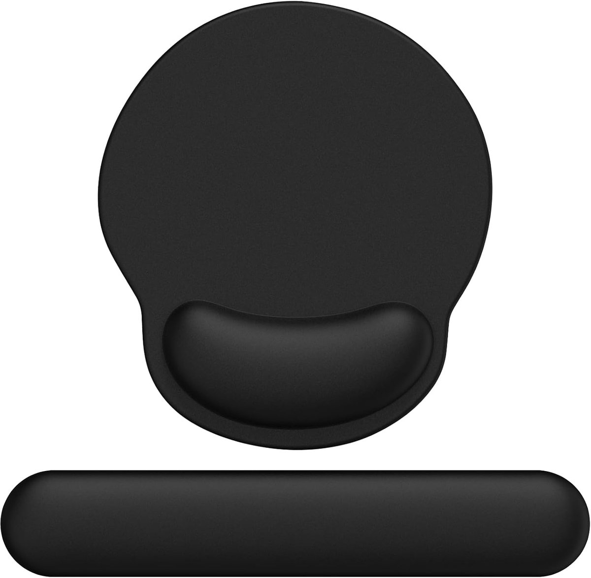 Muismat met gelkussen, muismat met handsteun, ergonomische, comfortabele computer-polssteun, muis voor laptop, gaming, muismat met antislip PU-onderkant (zwarte set)