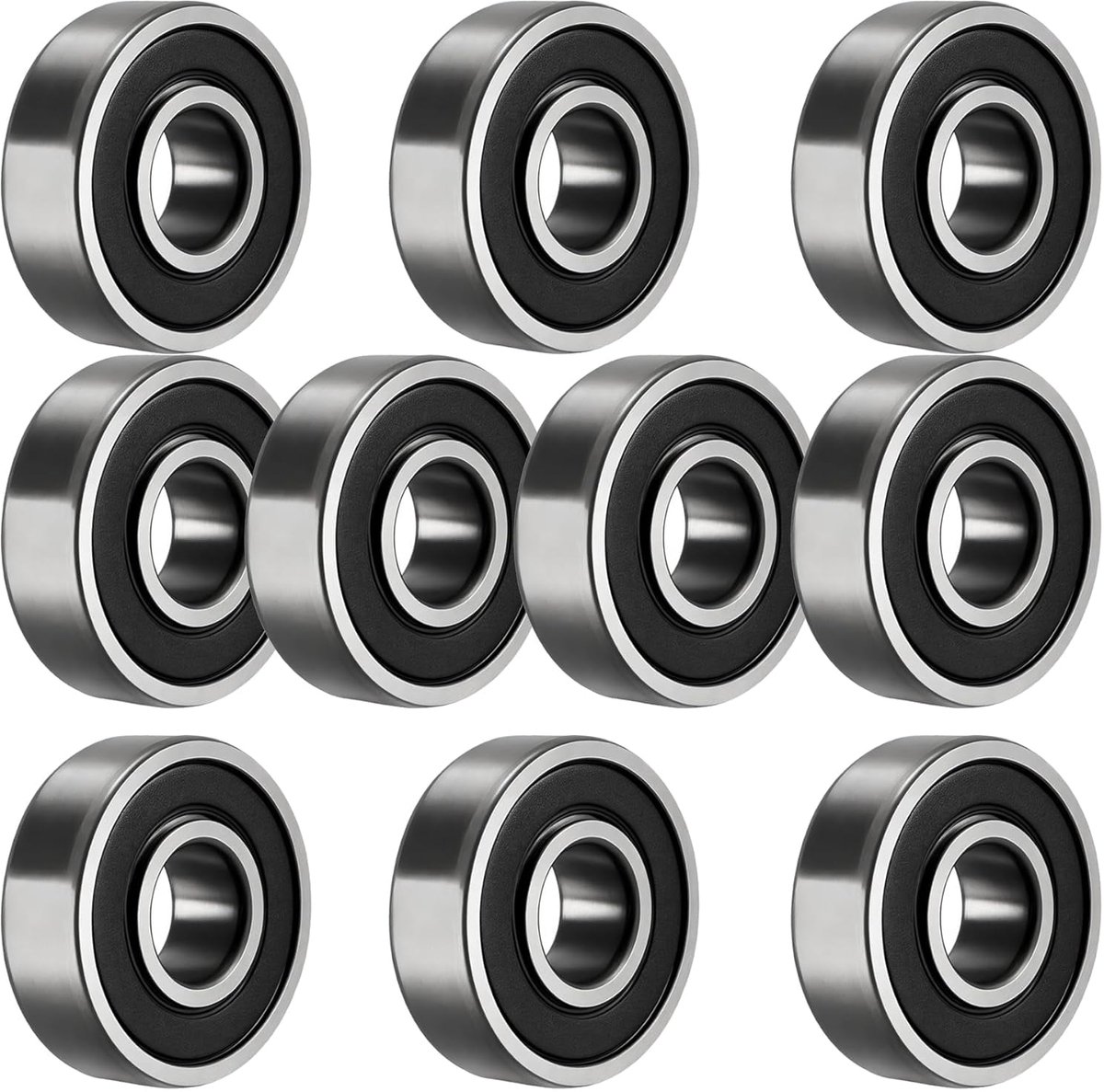 10 stuks 6902-2RS kogellagers afgedicht 15 x 28 x 7 mm voorgesmeerd/chroomstaal/rubber dubbele afdichting, 6902RS groefkogellagers
