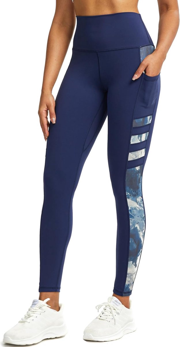 Sportlegging voor dames, met zakken, ondoorzichtige leggings, sportbroek, fitnessbroek, hardloopbroek, leggings