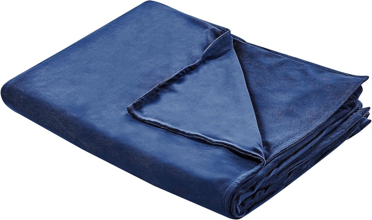 Deken verzwaringsdeken hoes polyester stof 135 x 200 cm donkerblauw Rhea