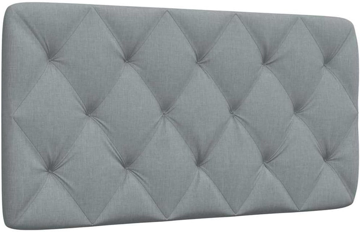 Hoofdbordkussen lichtgrijs 100 cm stof met ritssluiting en klittenbandsluiting voor wandmontage en rugleuning comfort