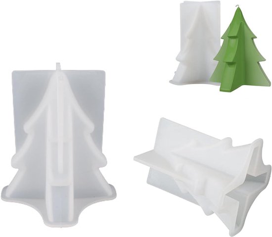 2 stuks kerstboomkaarsvormen, siliconen 3D-kerstboom, kaarsgietvorm, Kerstmis, kerstboom, kaarsgietvorm voor fondant, cake, aromatherapie, kaars, chocolade, zeep — afbeelding 5