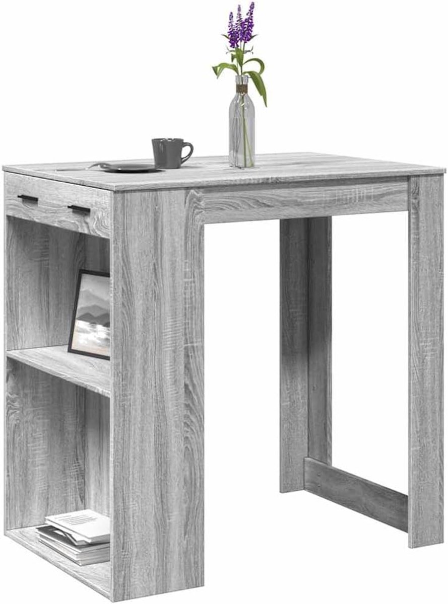 Grijs, Sonoma eetkamermeubel, maaltijdtafel voor woonkamer, 102 x 70 x 103,5 cm, houtmateriaal