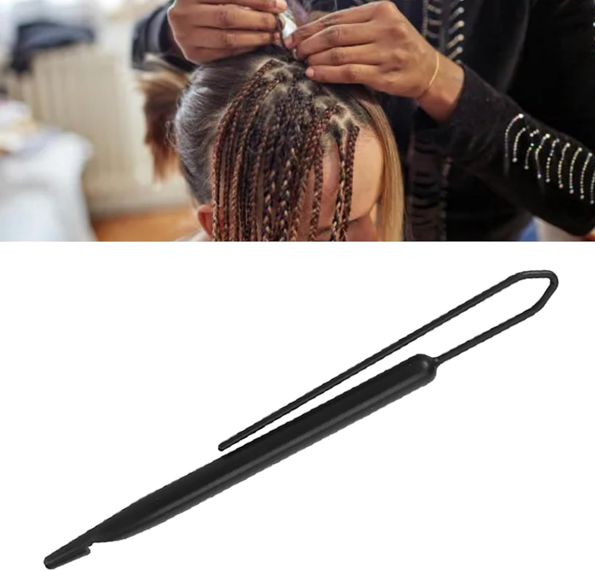 Vlechtgereedschap Dubbel beëindigde in elkaar grijpende haakhaak Dreadlock Twenting Styling Hook Professional Home Gebruik Plastic lichtgewicht ergonomische handgreep