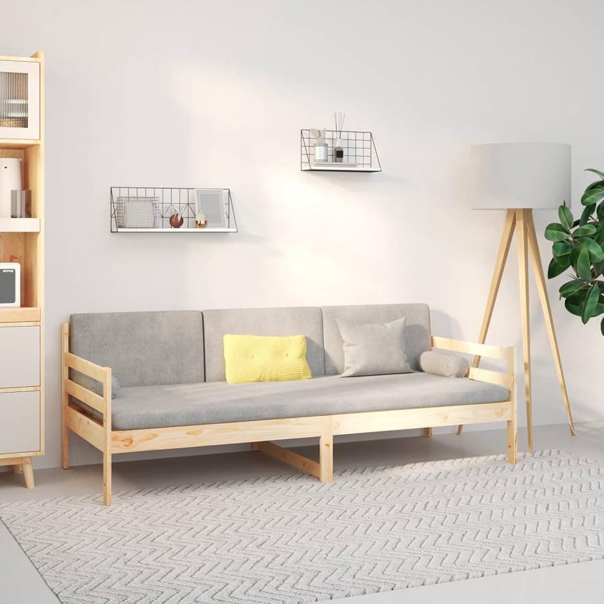Dagbed zonder matras, 90 x 190 cm, massief grenen, slaapbank, slaapbank voor woonkamer, logeerkamer, kleine woningen