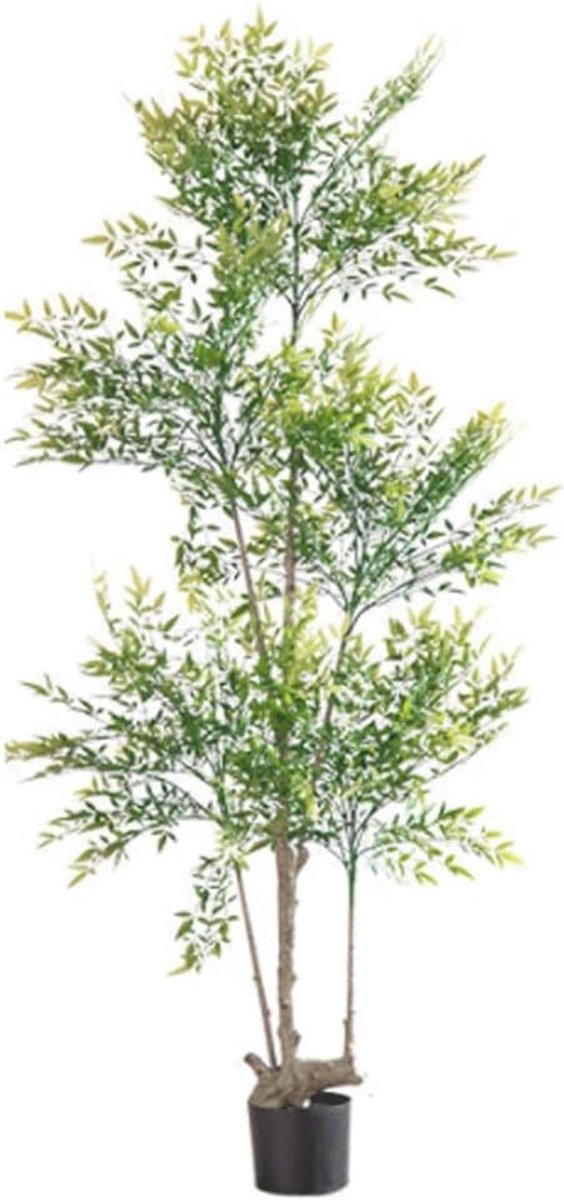 Kunstmatige plant Nantian bamboe, palmboom indoor nep groene planten vloer-staande ingemaakte bomen, eenvoudige woondecoratie (Grootte : 160CM)