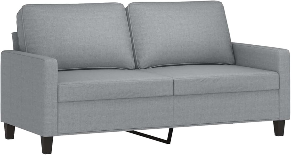 2-zitsbank, fauteuil, gestoffeerde bank, voor woonkamer, kantoor, bank, stoffen bank, woonkamerbank, tweezitsbank, lichtgrijs, 140 cm