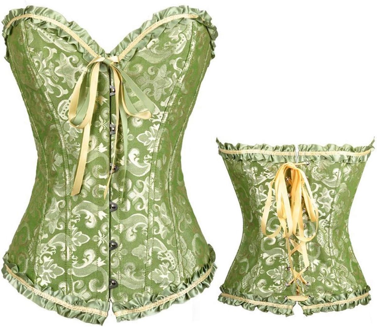 Sexy gothic party bloemen veters slank korset bustier top