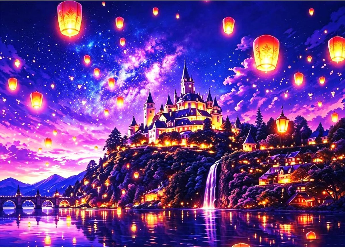 5D Diamond Painting schilderijen slot, Halloween lantaarn, diamond painting set voor volwassenen en kinderen, complete doe-het-zelf diamond art schilderset voor kruissteekfoto's, wooncultuur