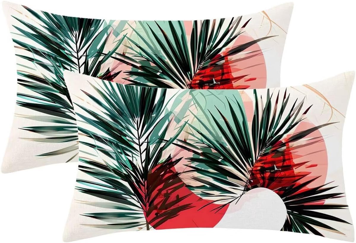 40 x 60 cm, 2 stuks, saliegroen, bladmotief, fluwelen kussensloop met onzichtbare ritssluiting, kussensloop voor huisdecoratie, cadeau voor dames, model774