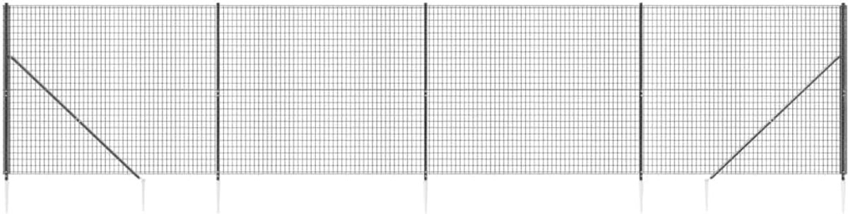 Gaashek met bodemhulzen omheining draadgaas hek tuinhek draadhek draadhek staaldraad kattenhek draadgaas hek grootte: 1,4 x 10 m (H x L) verzinkt staal met PVC-coating