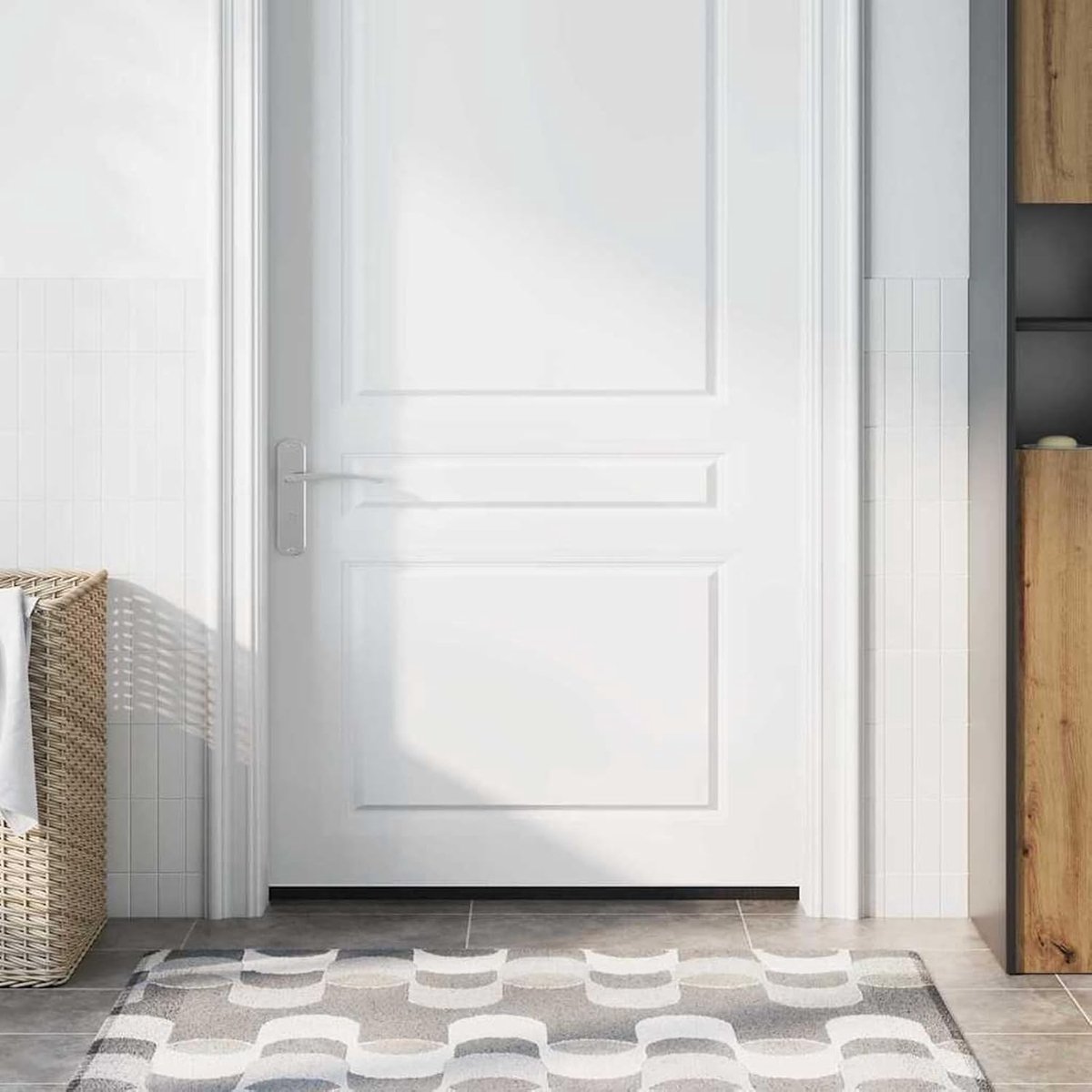 Zelfklevende deurborstelafdichtingen, 6 stuks, wit, 100 cm, deurafdichting, geïntegreerde borstelafdichting voor binnen- en buitendeuren, kamerdeuren, balkondeuren, huisdeuren