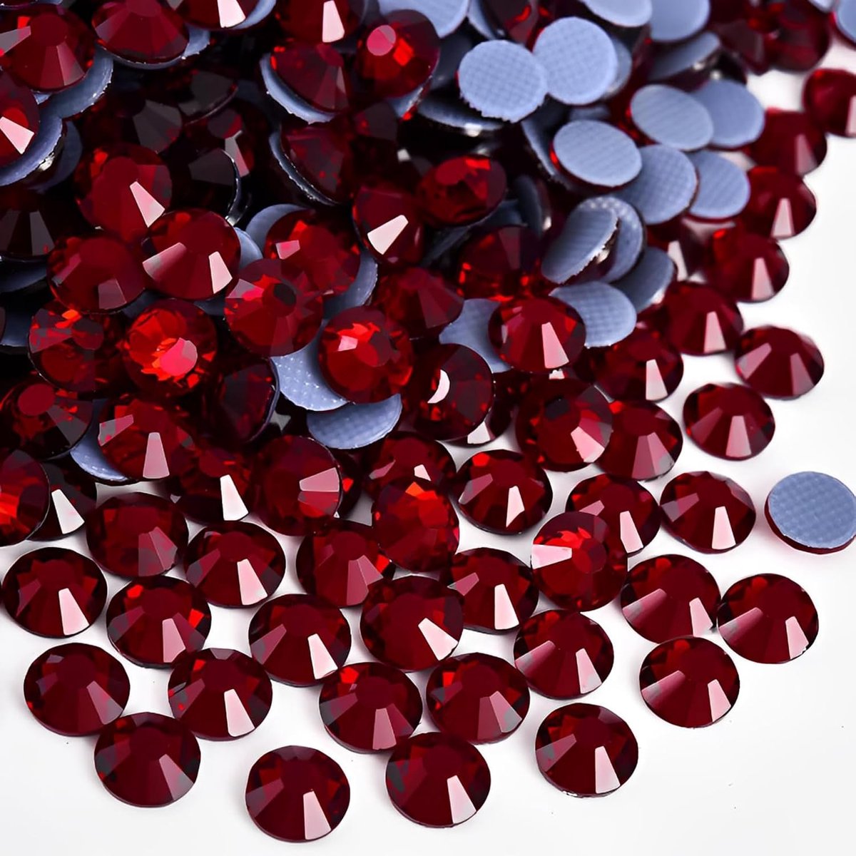 Hotfix Steentjes Bulk - Glazen Strass Edelstenen voor Stof, Kleding, Ambachten & Bedazzling 6,4 mm (ss30, 288 stuks, Dark Siam)