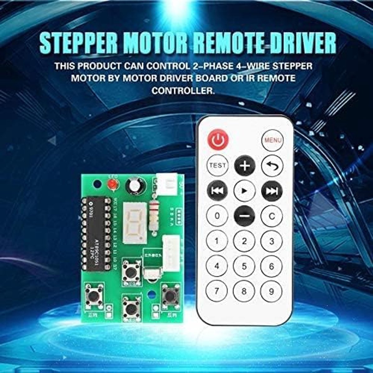 DC 4-6V 2-fasen 4-draads stappenmotorbesturing Instelbare snelheid met afstandsbediening 3D-printer CNC-machine Robot 4-6V 2-fasen 4-draads afstandsbediening