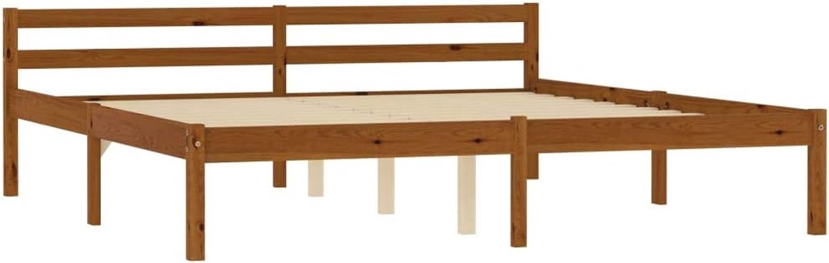 Bedframe poten bedframe met lattenbodem/rollattenbodem houten bed grenenbed bedframe logeerbed bed bed honing bruin massief grenen 160 x 200 cm