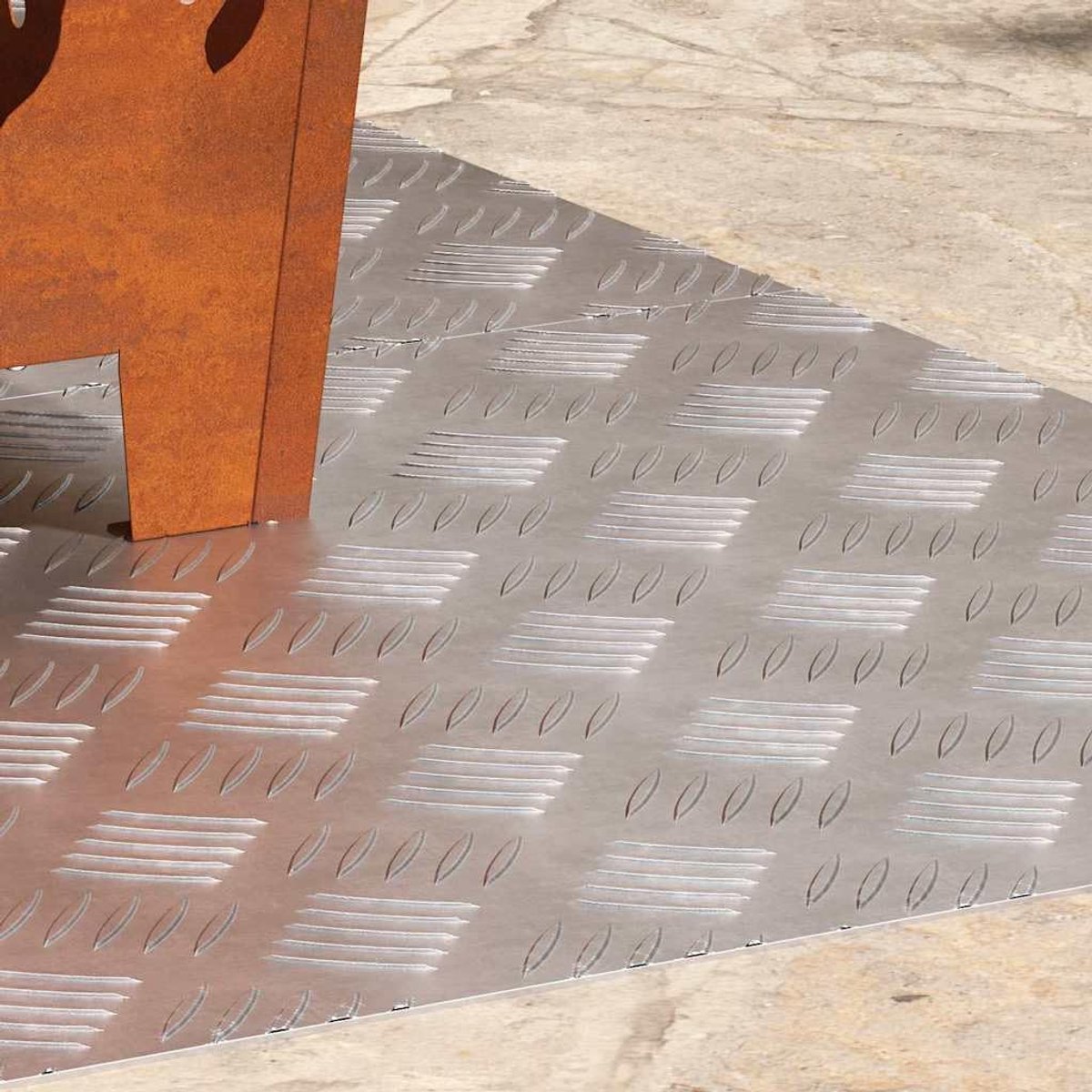 Traptrede, 2 stuks, 60 x 20 cm, zilver