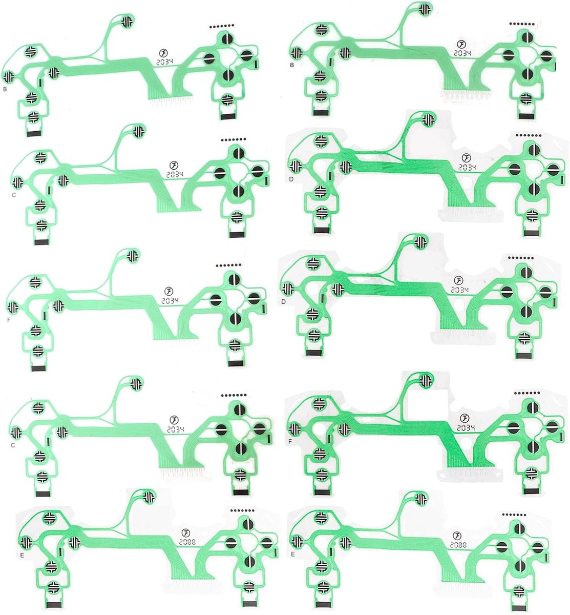 Geleidende Film, Universele 10 Stks Vervanging Deel Plastic Groen Toetsenbord Flexibele Shake Controller Membraan Geleidende Film Professionele Reparatie Deel voor PS4 Controller Handgrepen