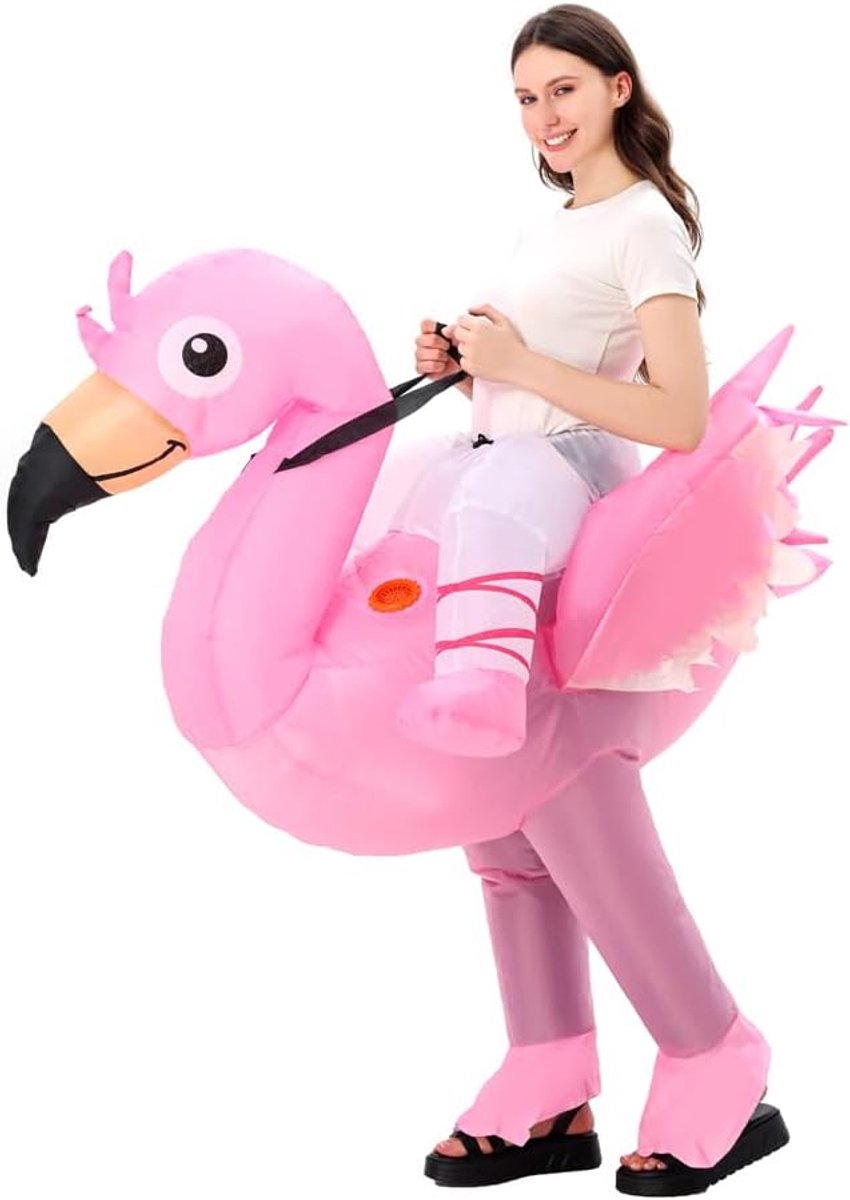 Kostuum volwassen flamingo csotume-opblaasbare flamingo kostuum, flamingo opblaasbaar kostuum Halloween cosplay fancy dress kostuum