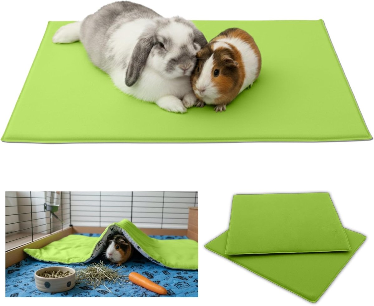 Set van 2 fleece dekentjes/matjes voor cavia's en konijnen