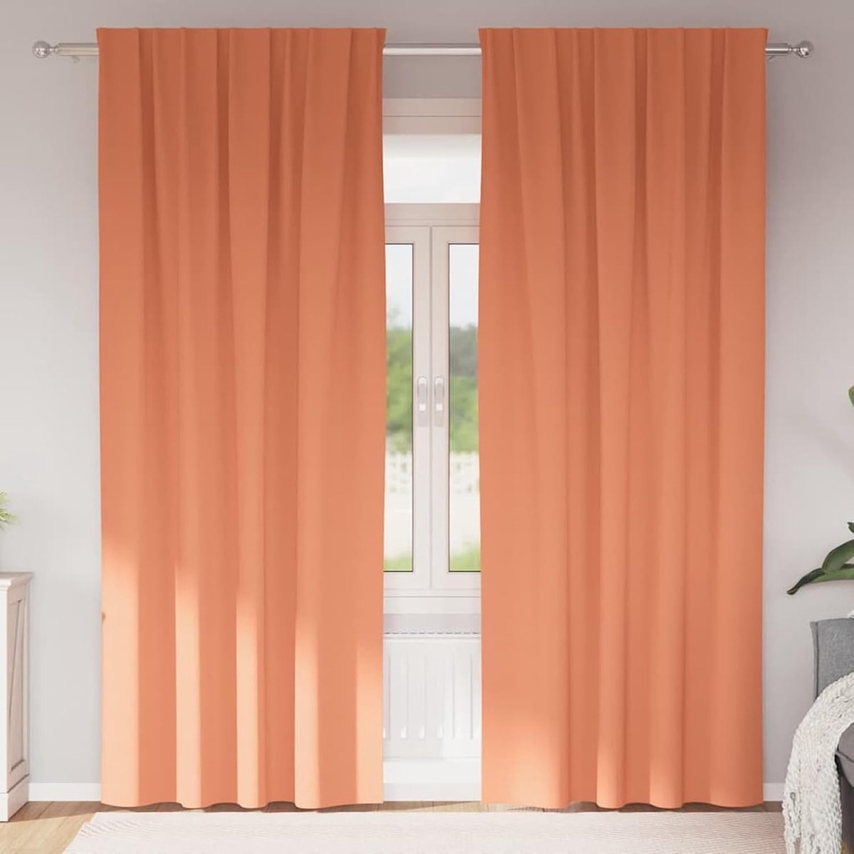 Gordijnen met gordijnen, 2 stuks, terracotta, 245 x 140 cm, polyester, inkijkbescherming, zonwering voor ramen, deuren, slaapkamer, woonkamer