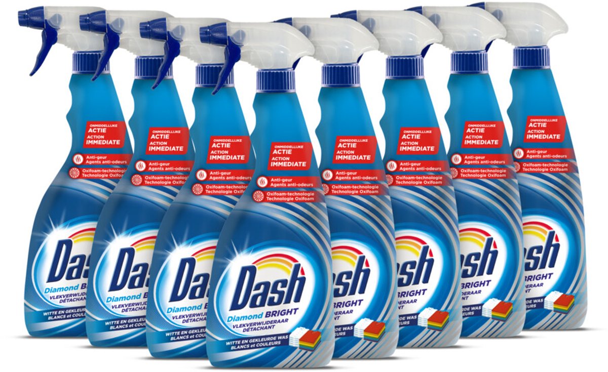 Dash - Vlekverwijderaar Diamond Bright Vloeibaar - 8 x 750 ml - Voordeelverpakking