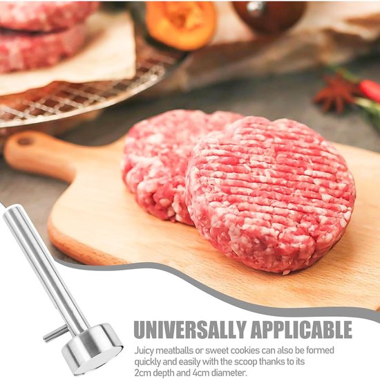 Portioneerder, professionele schep voor falafel, 4 cm, roestvrij staal, dikke Falafel-maker, schep van roestvrij staal, voor falafel/gehaktballen — afbeelding 3