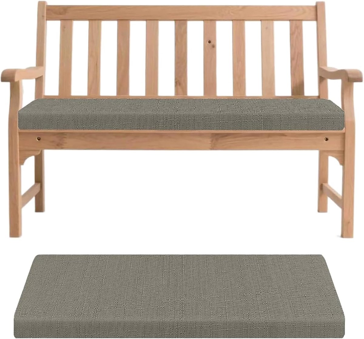 Generisch Bankauflage- Abnehmbarem Sitzkissen Banks, rutschfeste Gartenbank Auflage Waschbar Sitzauflage für Innen Outdoor Fensterbank Couch ban k Eckbank Auflagen,Grau,180x35x5cm