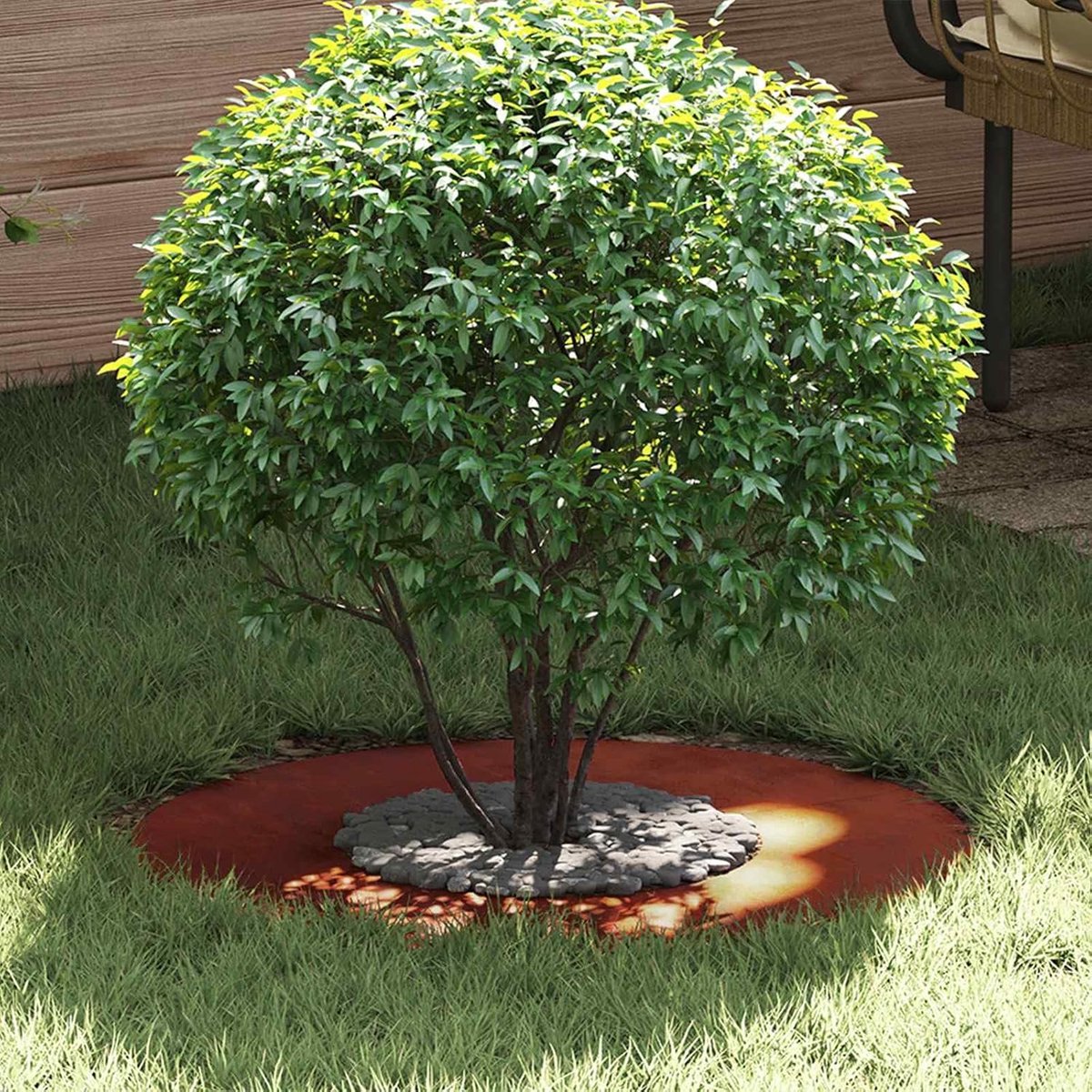 Boomring van cortenstaal Ø 60 cm, weerbestendige boomschijf voor tuin, bloembed en wortelbescherming, robuuste gazonrand in roest-look