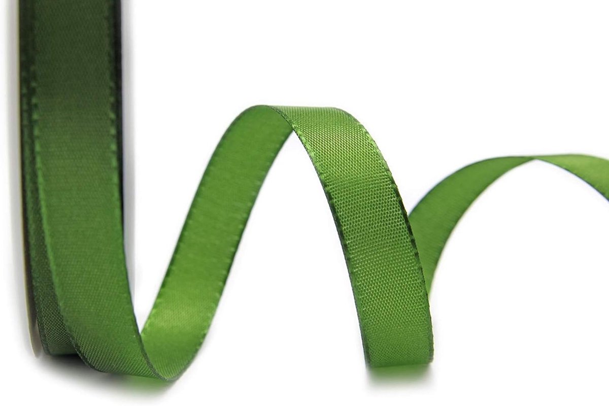 50 m x 15 mm taftlint, olijfgroen, decoratieband, cadeaulint, stoffen lint, tafeldecoratie, bruiloft, Pasen, lint, visco, taft, kaartenontwerp, knutselen