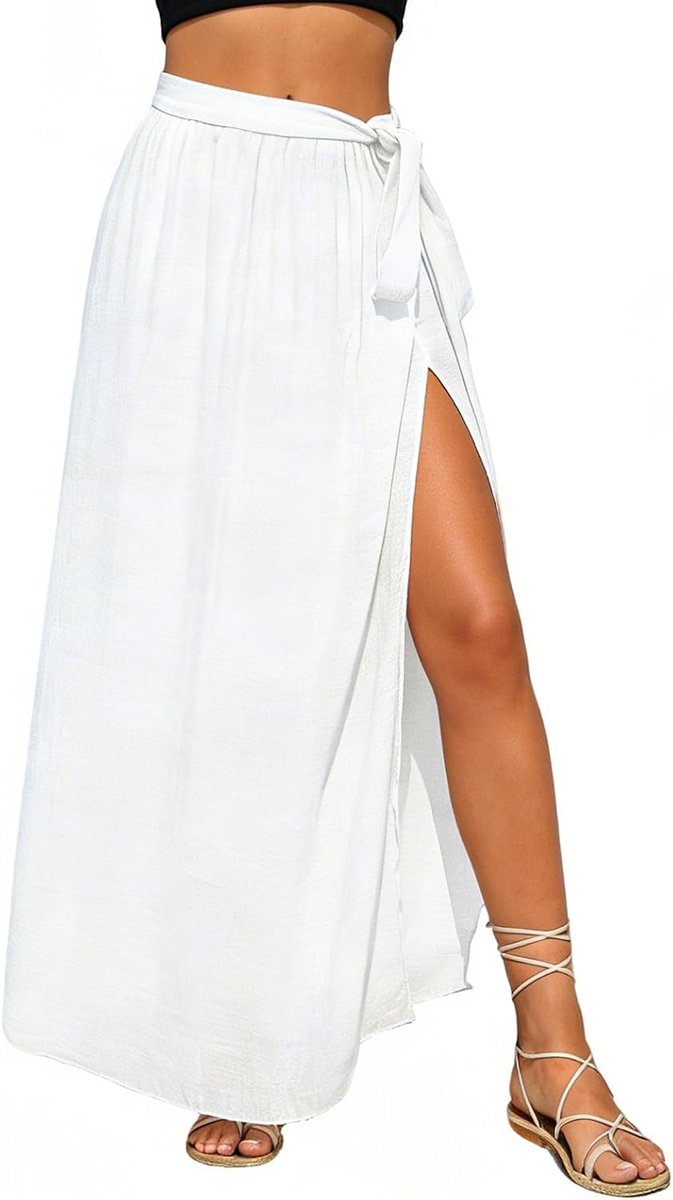 Pareo voor dames, strand, lang, lengte 100 cm, taille 76 cm, cover-up voor shirts en sarongs voor dames, strandjurk voor dames, verstelbare maat