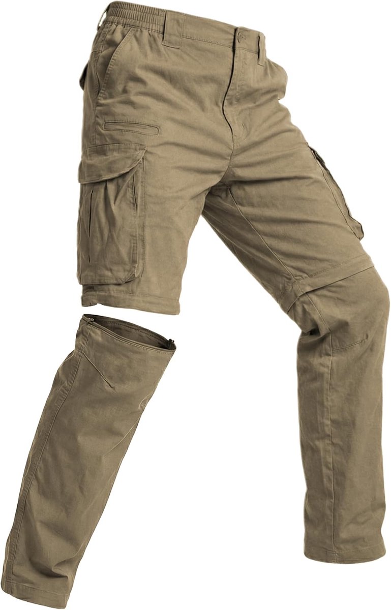 Wandelbroek voor heren, afritsbaar, ademende trekkingbroek voor heren, lichte afneembare wandelbroek, stretch, sneldrogend, outdoorbroek voor wandelen, reizen, vissen, werken