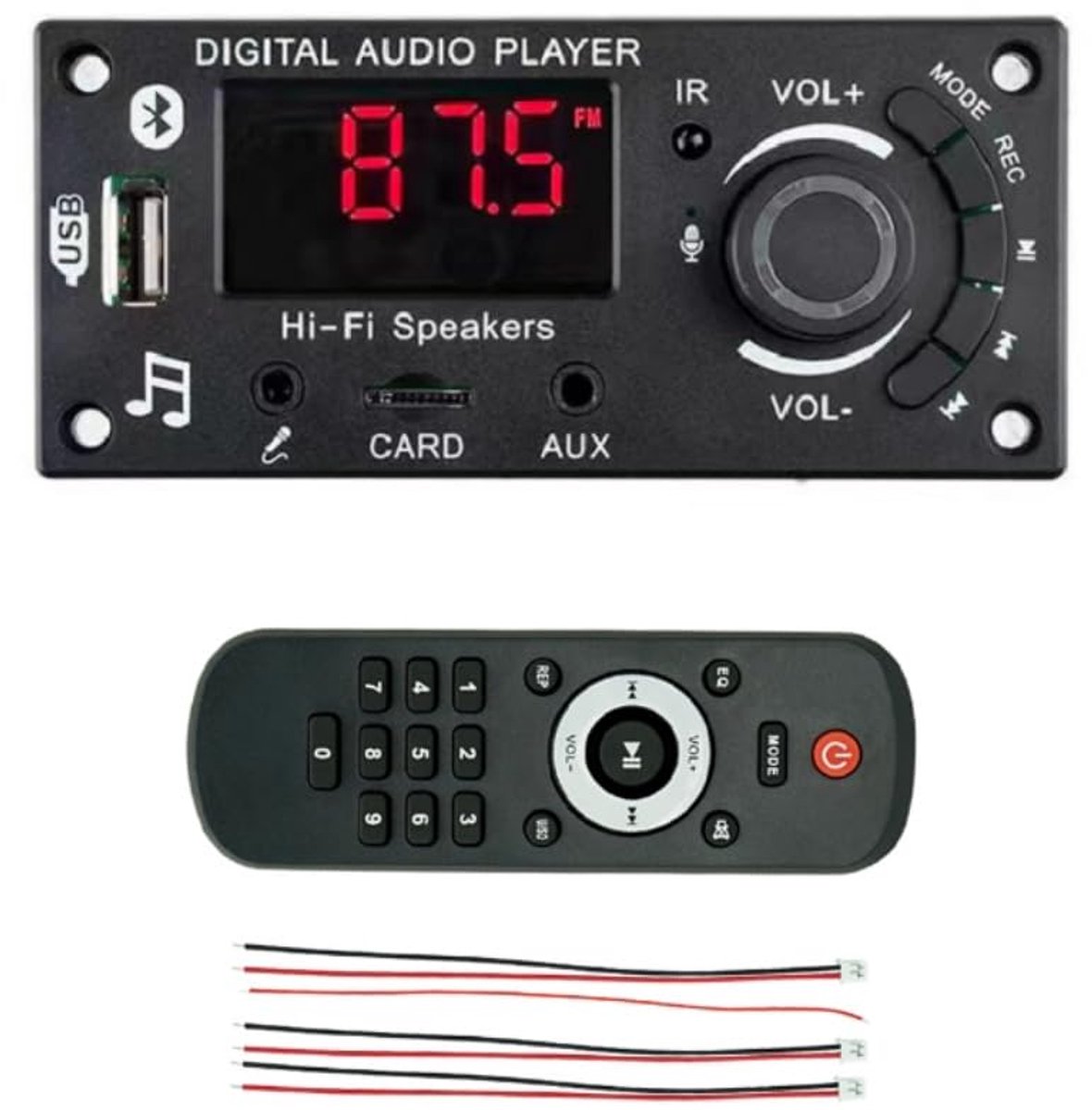 2 x 50 W 100 W versterker audiospeler, DIY Bluetooth 5.0 MP3 decoder Board MP3-speler auto FM-radiomodule TF USB microfoon opname oproep