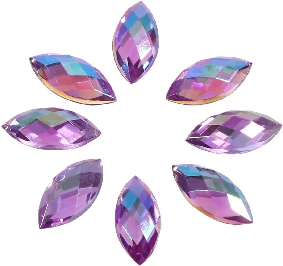 500 Stks Paardenoog Vorm Steentjes, Kristal Acryl Flatback Steentjes, Glanzende Ovale Fancy Stenen Naaien Kralen 7 × 15 mm voor Sieraden Maken Kleding Bruidsjurk Telefoon DIY Handwerk Decoraties