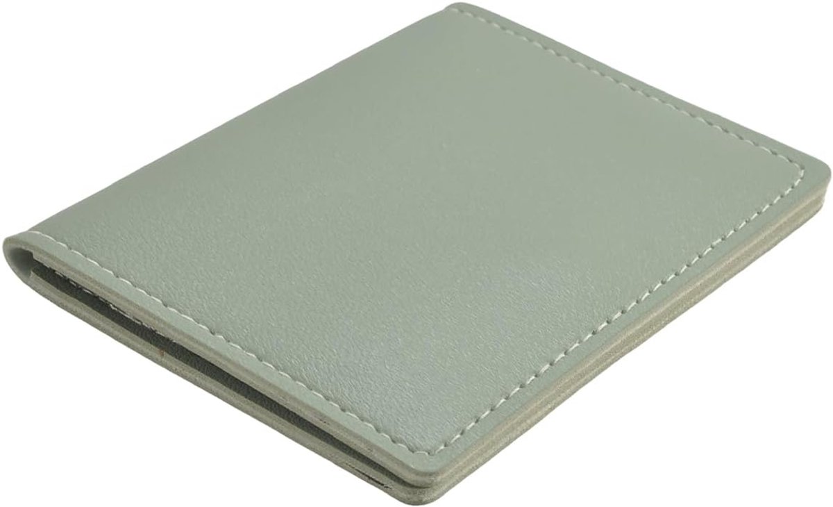 Lederen kaarthouder 8 Slots Compacte Mini Wallet Snap sluiting voor dagelijks dragen (lichtgroen)