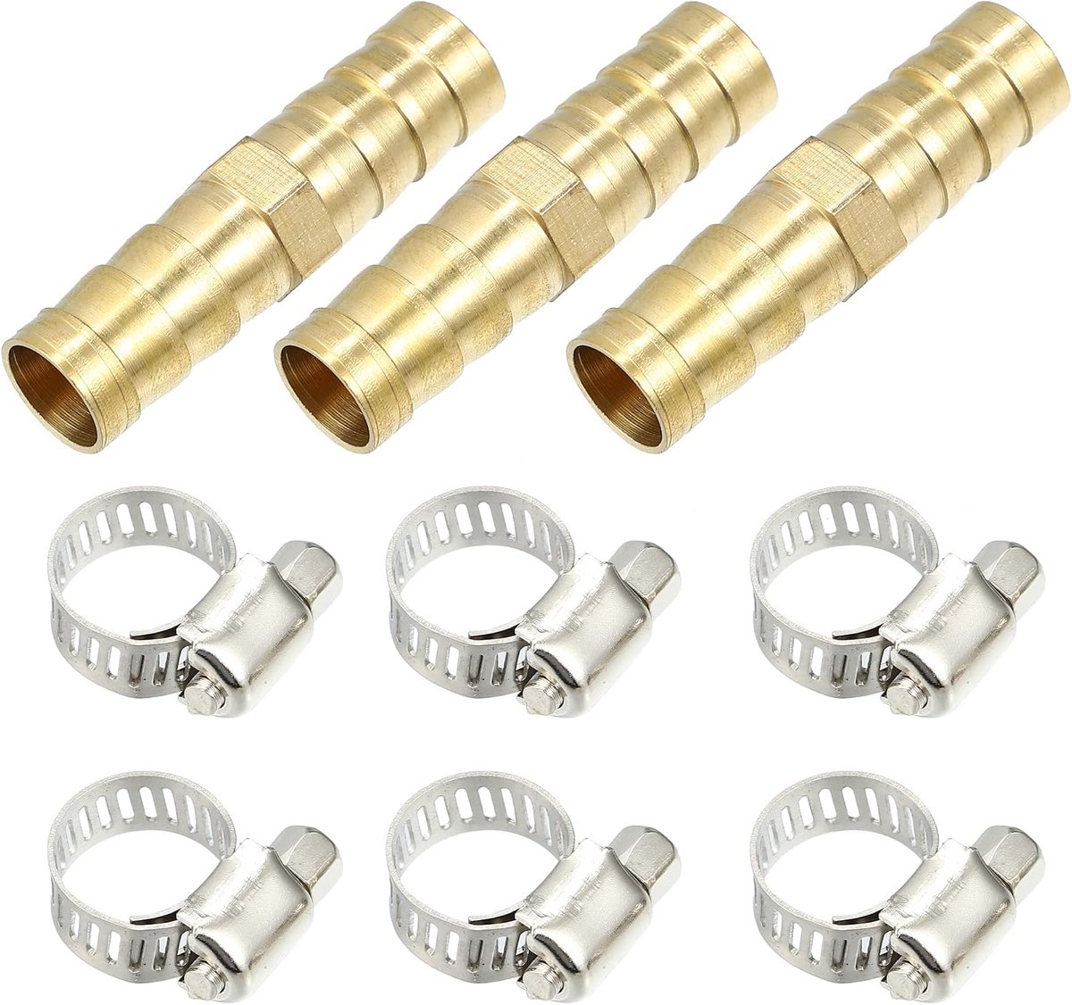 1 set 10 mm koperen slangtules verbindingsstuk slangschroefverbinding slangaansluiting voor Joiner lucht water brandstofbuis met klemmen