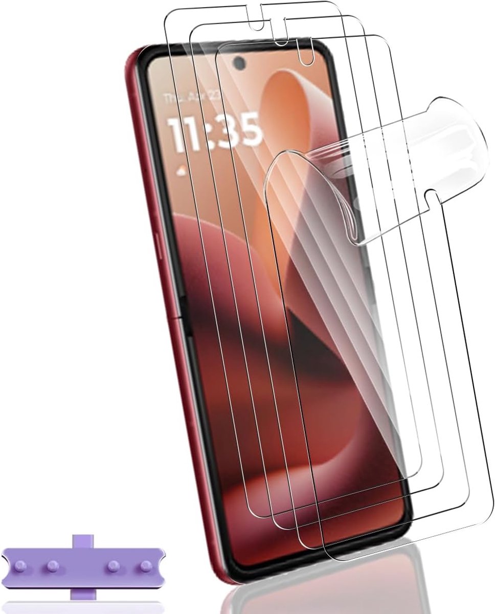 Beschermfolie voor Moto Razr 60, 4 stuks, flexibele TPU-folie met camerabescherming, pantserbescherming, glas, luchtbelvrij, zacht, krasbestendig, HD TPU voor pantserglas voor Moto Razr 60