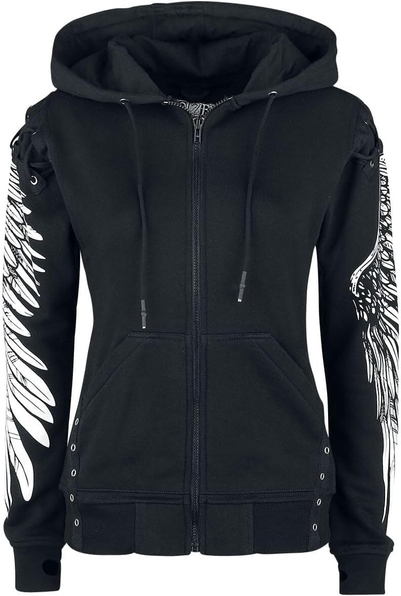 Industries Elora Hood Vest met capuchon zwart Basics, Gothic, Rock wear